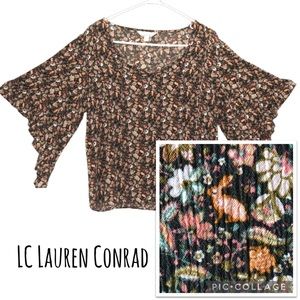 LC Lauren Conrad Flounce Sleeve Top